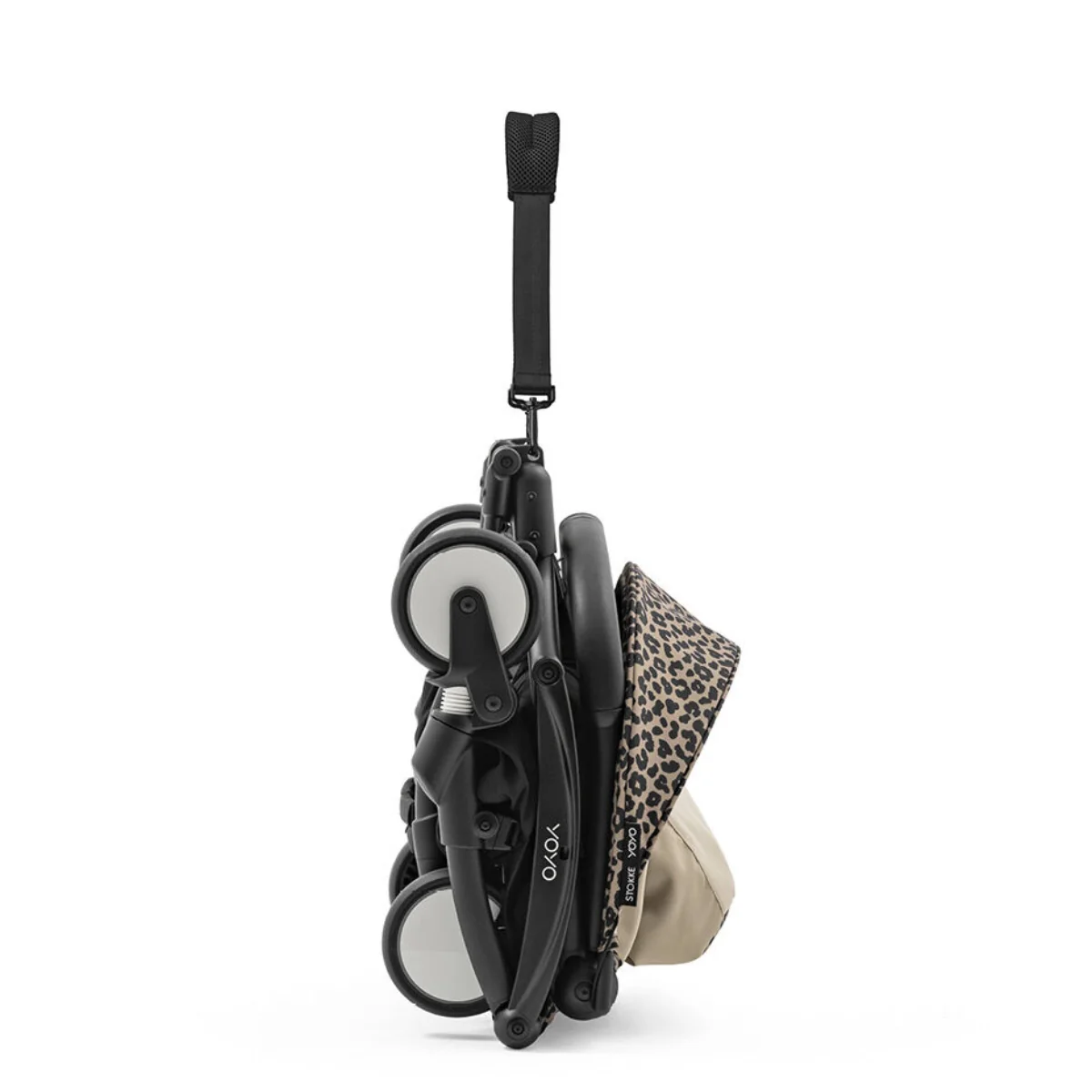 Stokke YOYO3 6+ Wild Collection Ultra-Compact Stroller - Leopard/Black Frame - Ultra-Compact for City Life & Travel