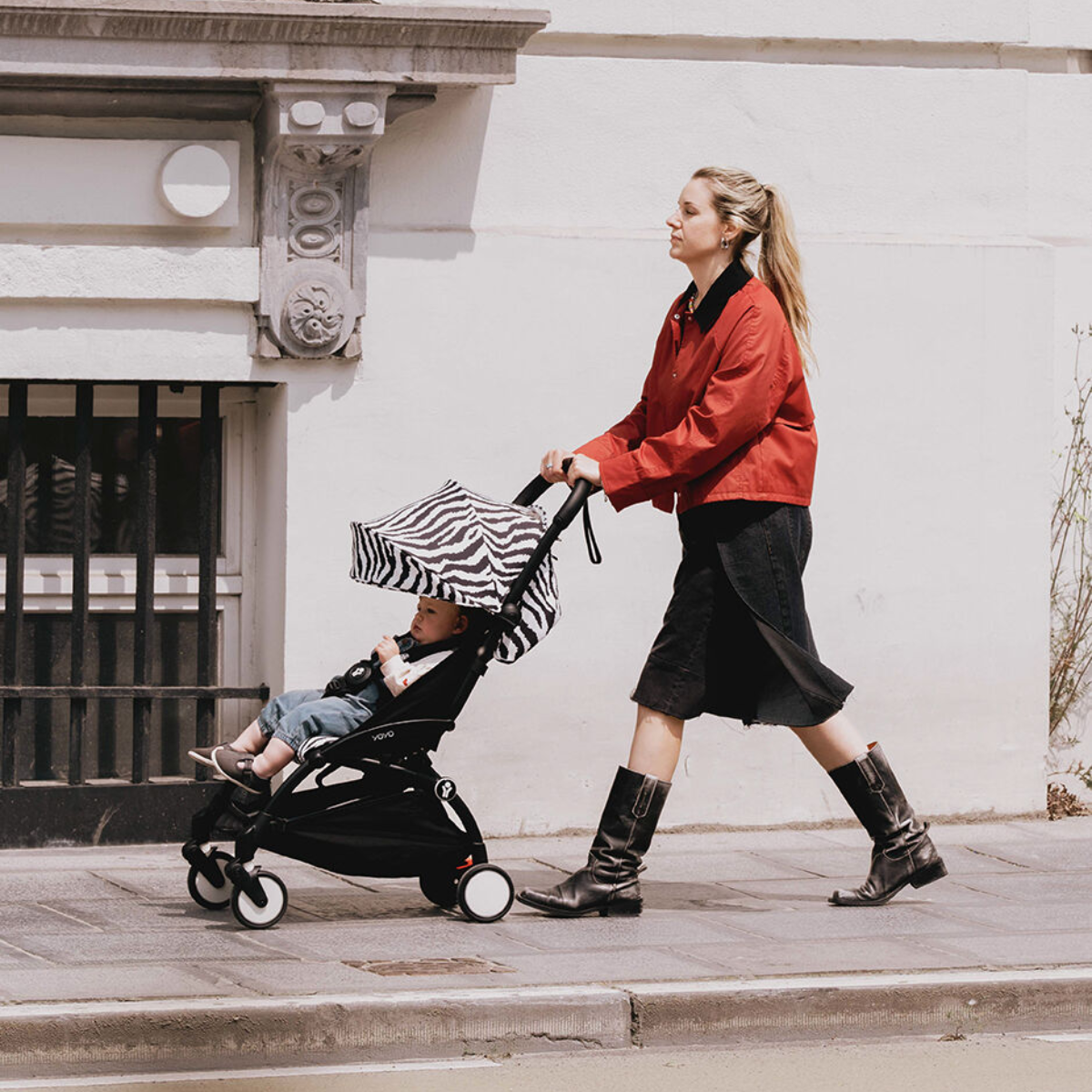 Stokke YOYO3 6+ Wild Collection Ultra-Compact Stroller - Zebra/Black Frame - Smooth & Comfortable Ride