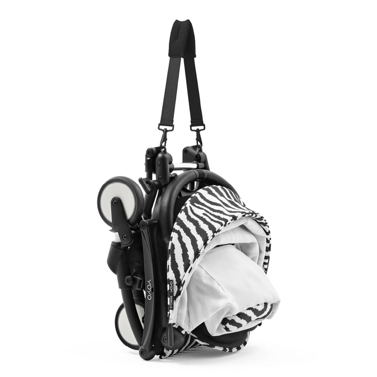Stokke YOYO3 6+ Wild Collection Ultra-Compact Stroller - Zebra/Black Frame - Ultra-Compact for City Life & Travel