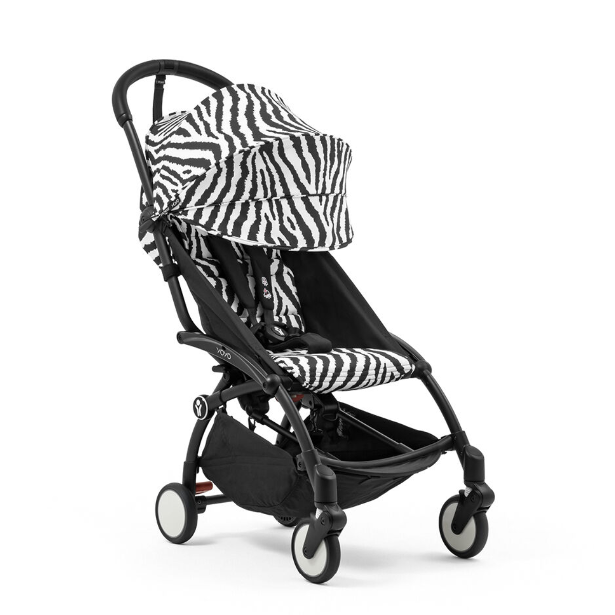 Stokke YOYO3 6+ Wild Collection Ultra-Compact Stroller - Zebra/Black Frame - UPF 50+ Protection & Practical Storage